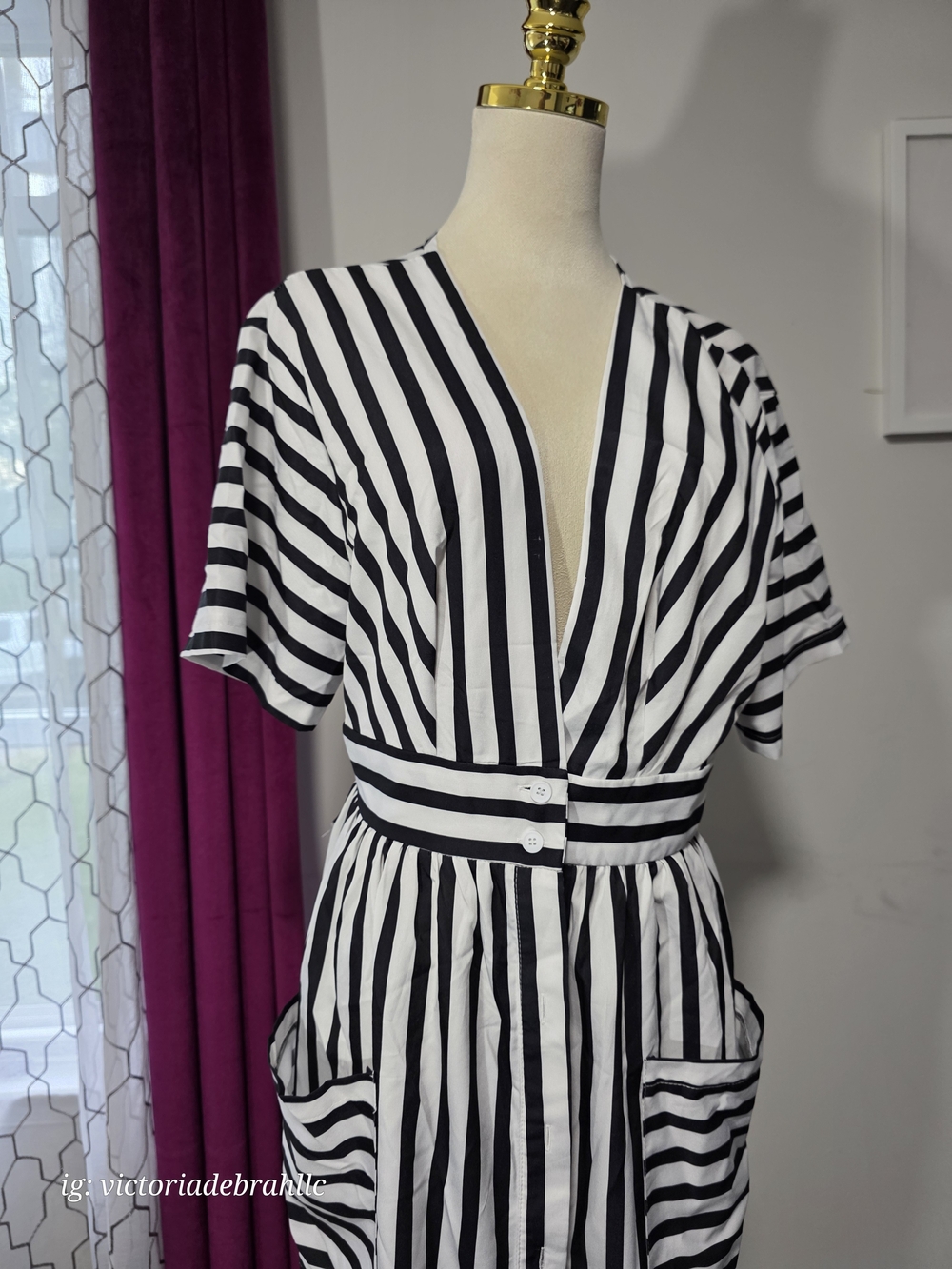 SHEIN Black and White Striped Dress